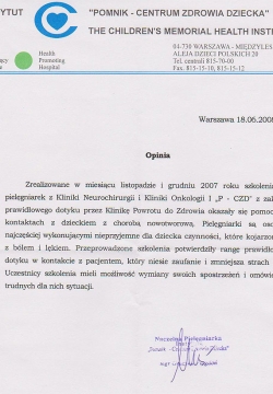 Opinia - Pomnik, Centrum Zdrowia Dziecka